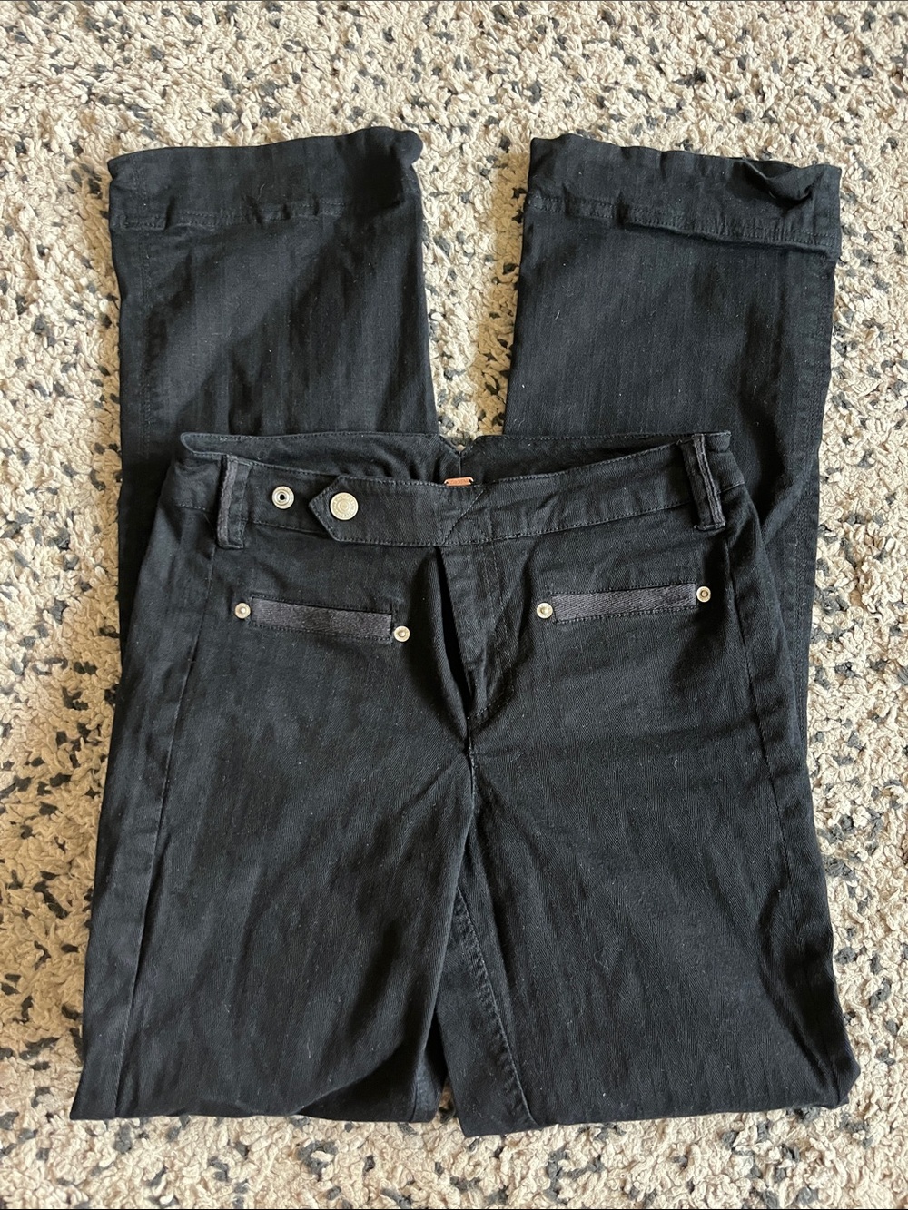 Free People Black Pants with Silver Hardware